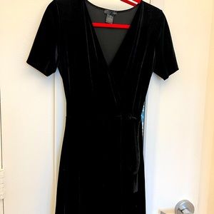 Aqua Velvet Wrap Dress